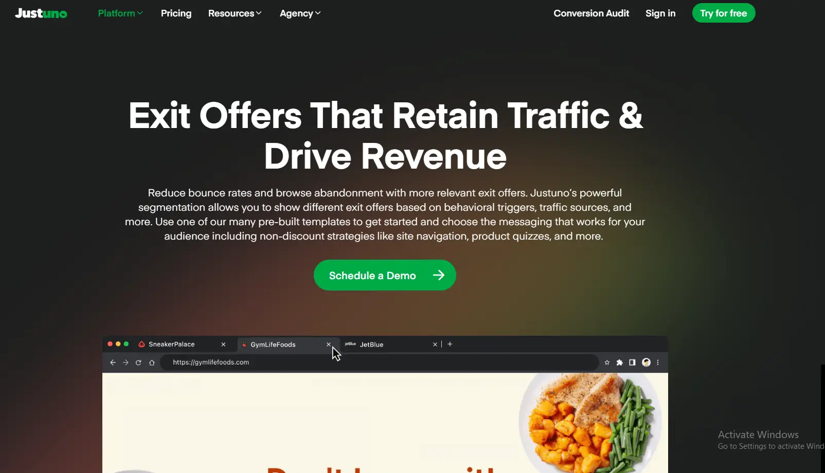 Justuno popup tool interface with personalization features