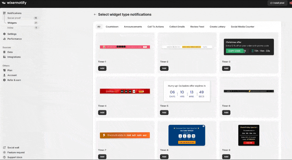 Offer widget customization